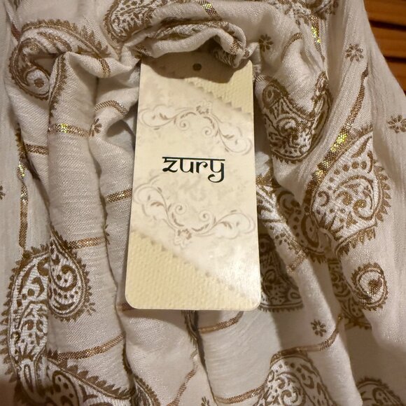 Boho-Chic Halter Dress Beige Paisley Print Lightweight Festival Resort Wear NWT - Picture 5 of 11